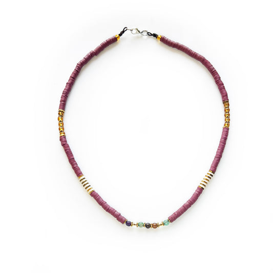 Mauve x tiny agates choker